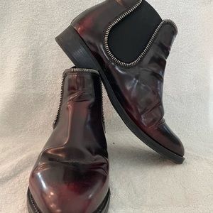 Ladies red brandy booties
